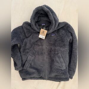 NWT Patagonia Los Gatos Kids Sz L 12 Full Zip Hoodie Fleece Jacket Forge Grey